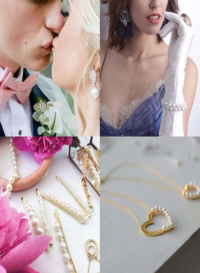 دي آي واي كرافتس مجموعة 600 قطعة من خرز اللؤلؤ الأبيض المستدير، لون أبيض كريمي، مقاسات من 4 مم إلى 12 مم، خرز فاصل سائب لصنع القلائد والأساور والأقراط والخواتم والقلائد القصيرة والمجوهرات والفساتين والقمصان والكنزات (600 قطعة، لون أبيض كريمي) - Image 4